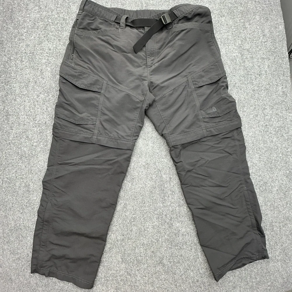 The North Face Pants Mens Large Gray Cargo Convertible Hiking Zip Off Nylon